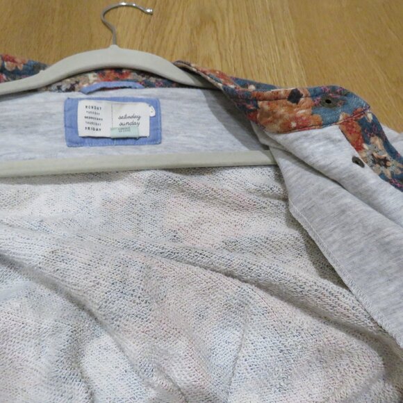 ANTHROPOLOGIE SATURDAY SUNDAY Floral Delwyn Jacket Cotton Terry Boho - Size S - Picture 12 of 14